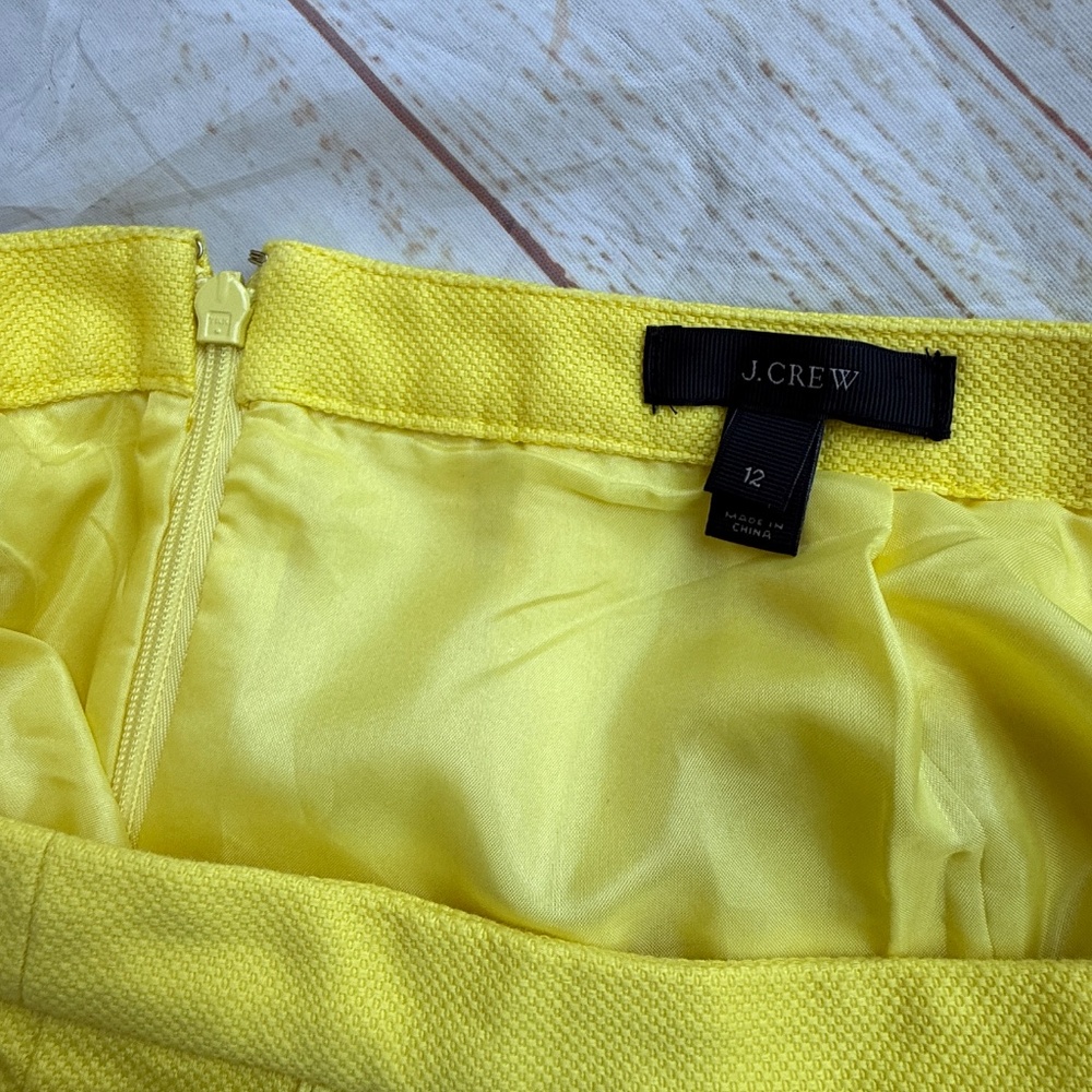 J.Crewβ | Yellow Lace Stripe A-Line Skirt | Womenβs Size 12 | Cotton - Picture 4 of 7